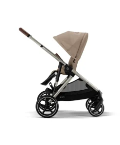 Cybex Gazelle S Twin Pushchair Bundle with Cybex Cloud T i-Size Rotating Baby Car Seat & Base (16 Pieces)- Almond Beige