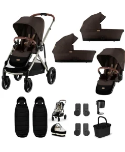 Cybex Gazelle S Twin Pushchair Bundle (12 Pieces) - Chocolate Brown