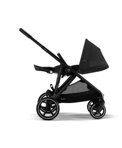 Cybex Gazelle S Twin Pushchair Bundle with Cybex Cloud T i-Size Rotating Baby Car Seat & Base (16 Pieces) - Moon Black