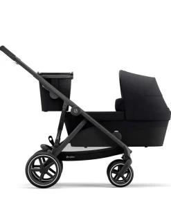 Cybex Gazelle S Twin Pushchair Bundle with Cybex Cloud T i-Size Rotating Baby Car Seat & Base (16 Pieces) - Moon Black