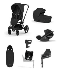 Cybex Priam Pushchair Bundle with Cybex Cloud T i-Size & Sirona T i-Size Car Seat - Sepia Black