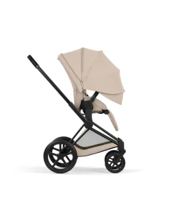 Cybex Priam Pushchair & Carry Cot Bundle With Cybex Cloud T Plus Car Seat & Base - Cozy Beige