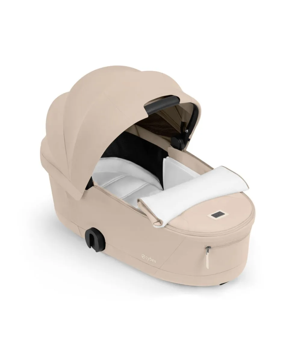 Cybex Priam Pushchair & Carry Cot Bundle With Cybex Cloud T Plus Car Seat & Base - Cozy Beige