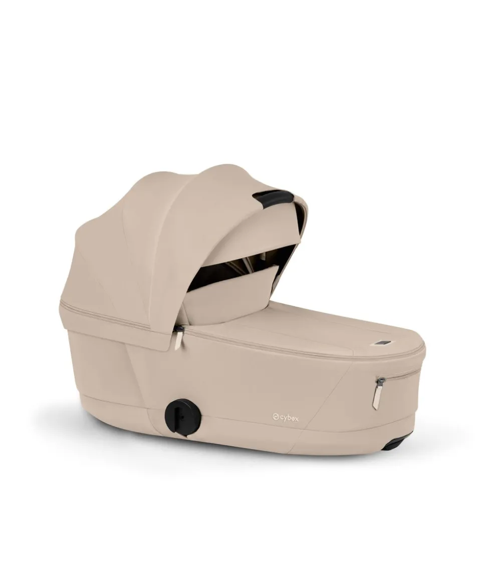Cybex Priam Pushchair & Carry Cot Bundle With Cybex Cloud T Plus Car Seat & Base - Cozy Beige