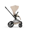 Cybex Priam Ultimate Pushchair Bundle With Cybex Cloud T Plus & Cybex Sirona T I-Size Plus Car Seat & Base - Black/Cozy Beige