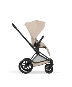 Cybex Priam Ultimate Pushchair Bundle With Cybex Cloud T Plus & Cybex Sirona T I-Size Plus Car Seat & Base - Black/Cozy Beige