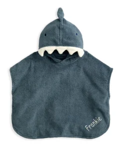 3D Fin Towelling Poncho - Blue