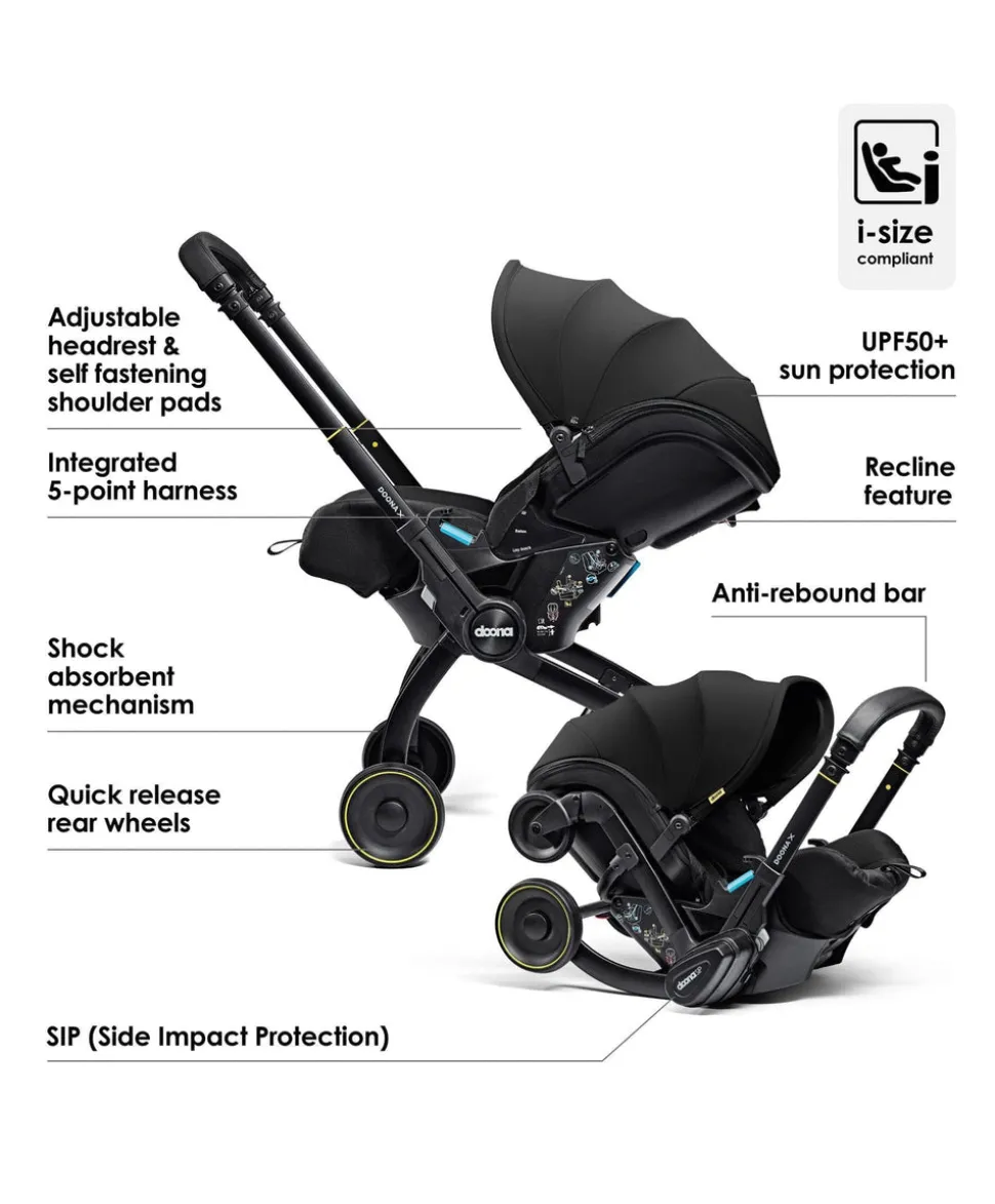 Doona X Car Seat with Stroller & Base - Nitro Black