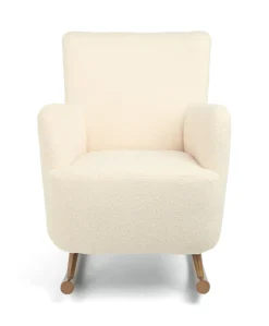 Elwood Nursing Chair & Stool - Off White Boucle