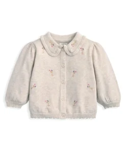 Embroidered Cardigan and Leggings Set with Scallop Detail (2 Pieces)