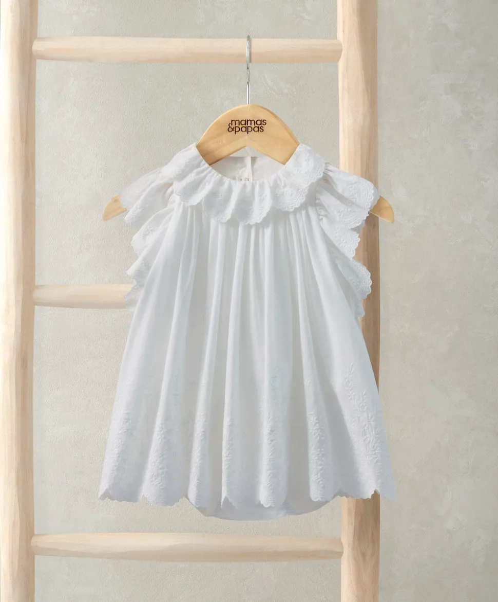Embroidered Frill Bodysuit Dress