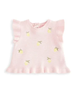 Embroidered Knit Top & Shorts Set (2 Pieces) - Pink