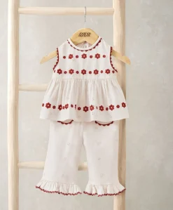 Embroidery Top & Trouser Set