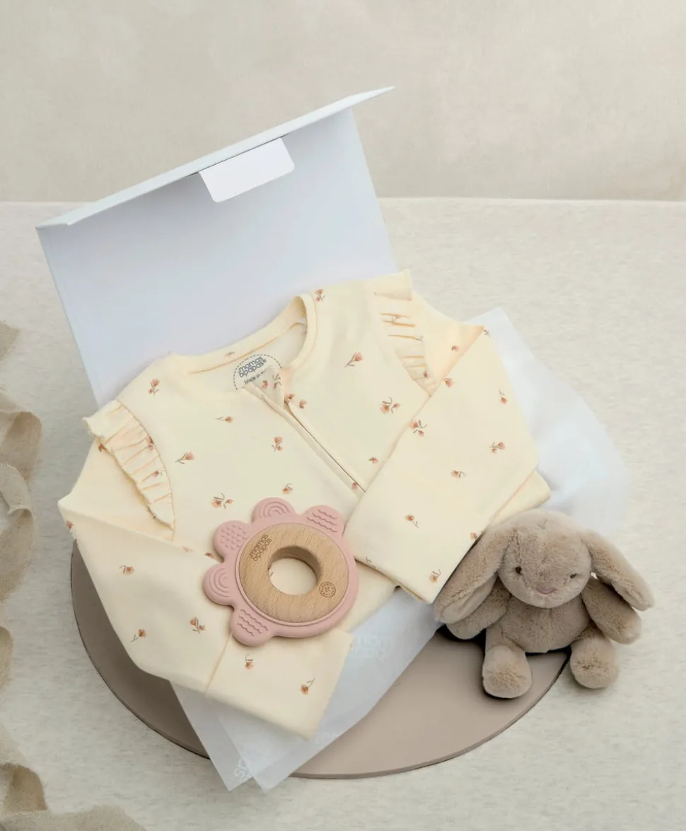 Floral & Bunny Gift Box with teething toy - newborn