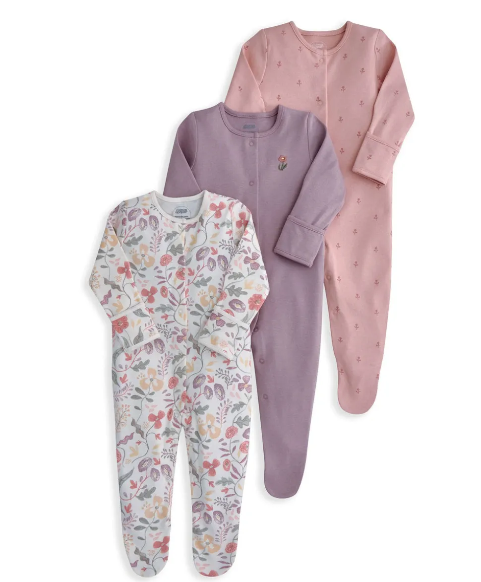 Floral Sleepsuits (Pack of 3)