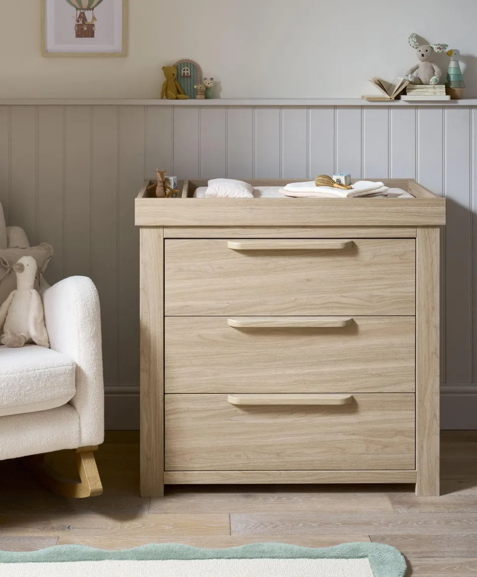 Franklin Nursery Bundle with Lua Bedside Crib (6 Piece) – Natural Oak