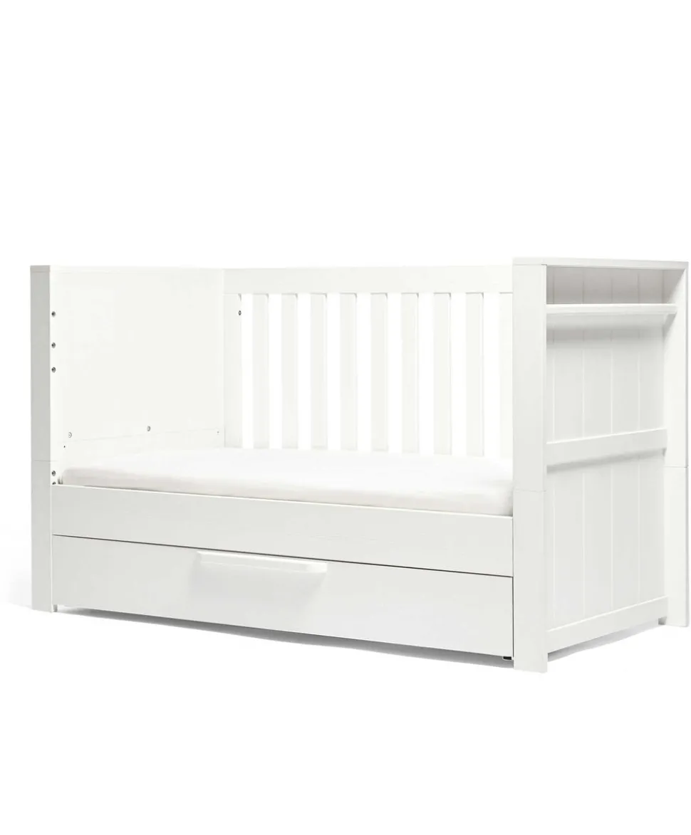 Franklin Nursery Bundle with Lua Bedside Crib (6 Piece) – White Wash