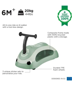 Globber Baby Walker 2in1 Ecologic - Pistachio
