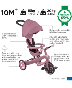 Globber Explorer Trike Eco 4 in 1 – Berry