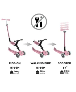 Globber Go Up Active Lights Eco - Berry