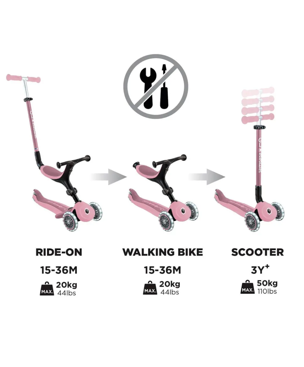 Globber Go Up Active Lights Eco - Berry