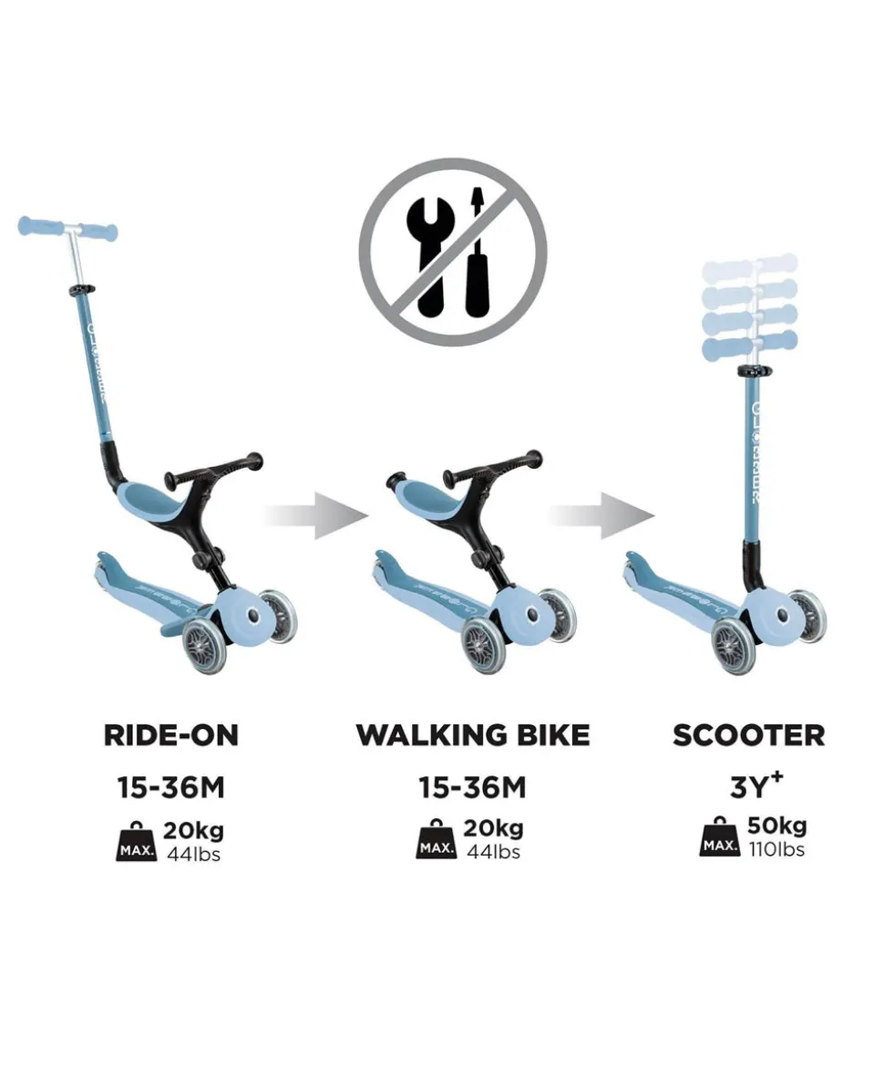 Globber Go Up Active Lights Eco - Blueberry