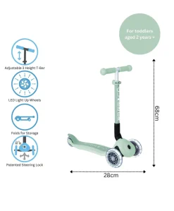 Globber Junior Foldable Lights Eco – Pistachio