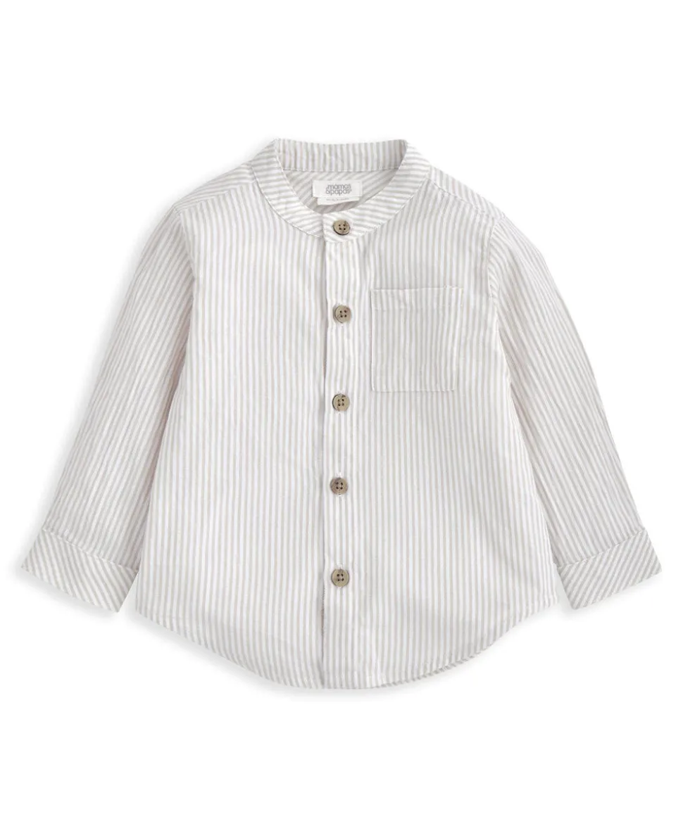 Grandad Collar Shirt & Shorts Set (2 Pieces)