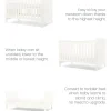 Hampden Cotbed & Essential Airflow Pocket Spring Mattress Bundle - White