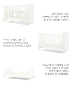Hampden Cotbed & Essential Airflow Pocket Spring Mattress Bundle - White