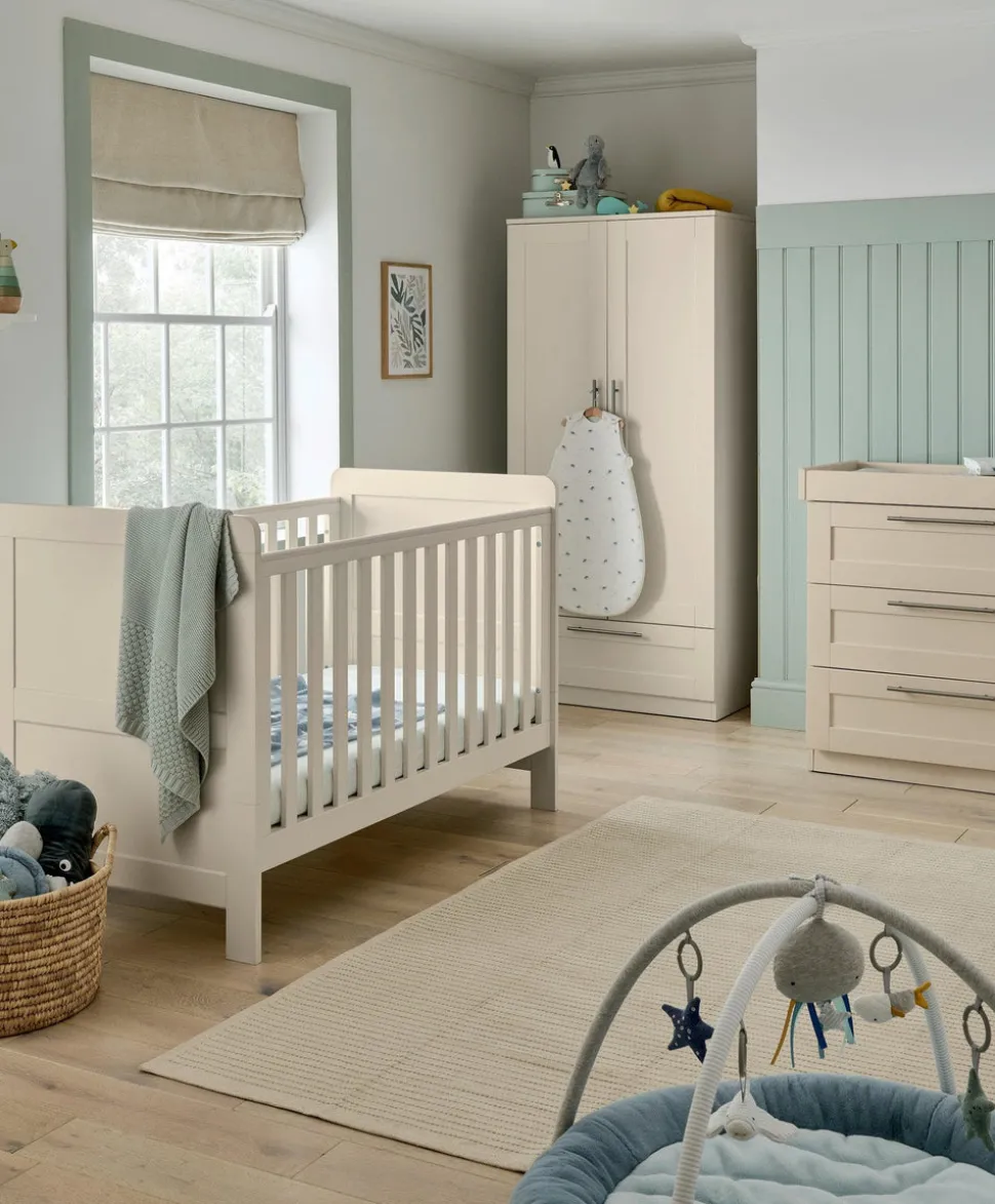 Hampden 3 Piece Cotbed Range with Dresser Changer & Wardrobe - Cashmere