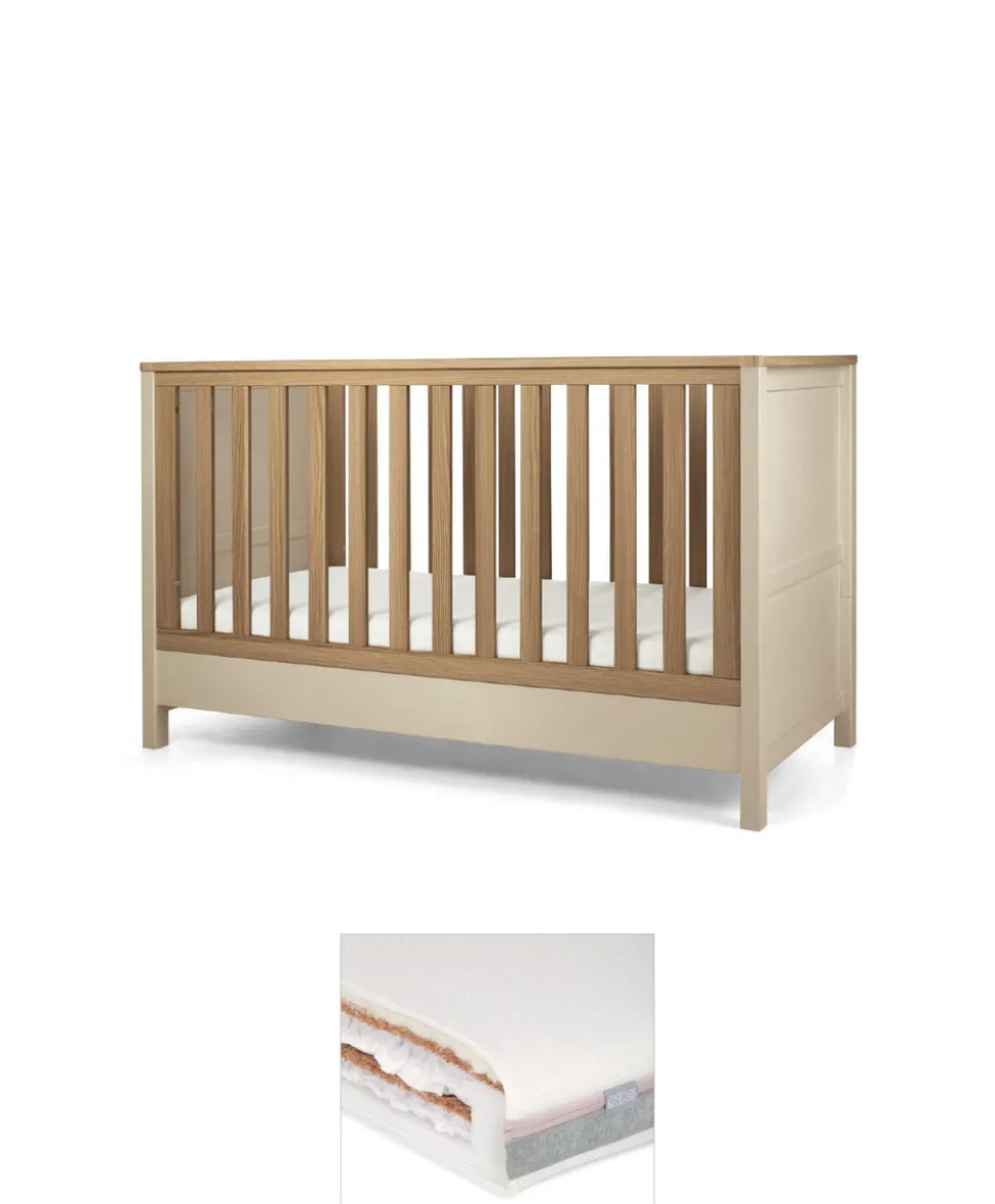 Harwell Cotbed & Luxury Hybrid Twin Mattress Bundle - Cashmere
