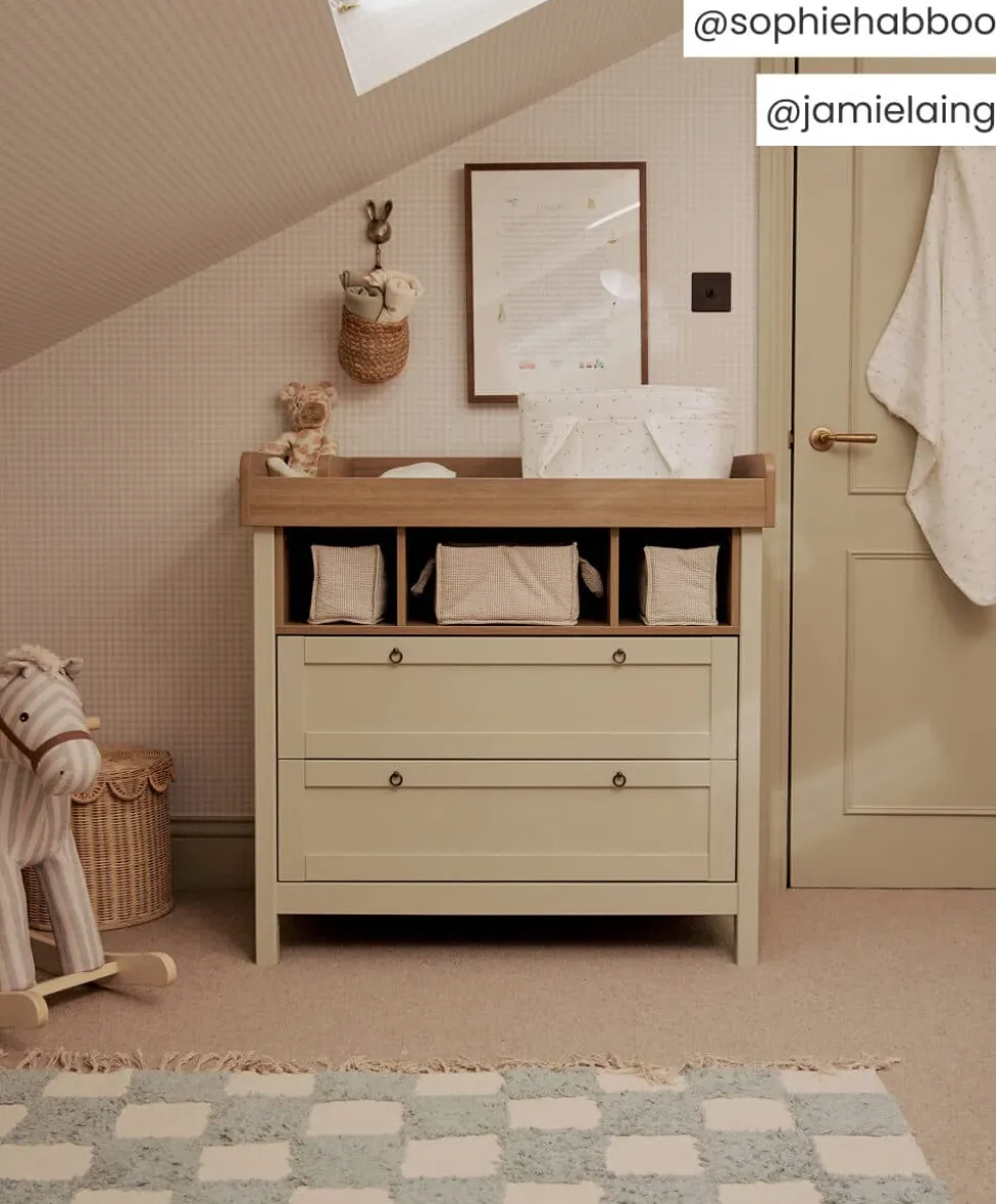 Harwell Nursery Bundle with Lua Bedside Crib (6 Piece) – Cashmere