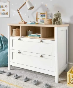 Harwell 2 Piece Small Cotbed Set with Dresser Changer - White