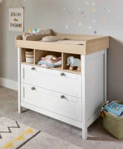 Harwell 2 Piece Small Cotbed Set with Dresser Changer - White