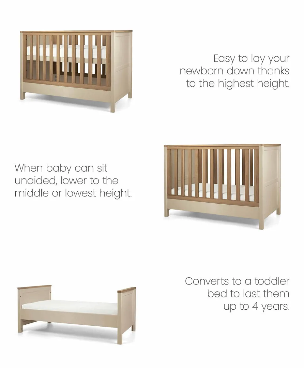 Harwell 2 Piece Small Cotbed Set with Dresser Changer - Cashmere