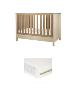 Harwell Small Cotbed Bundle with Premium Pocket Spring Small Cotbed & Cot Mattress - Cashmere
