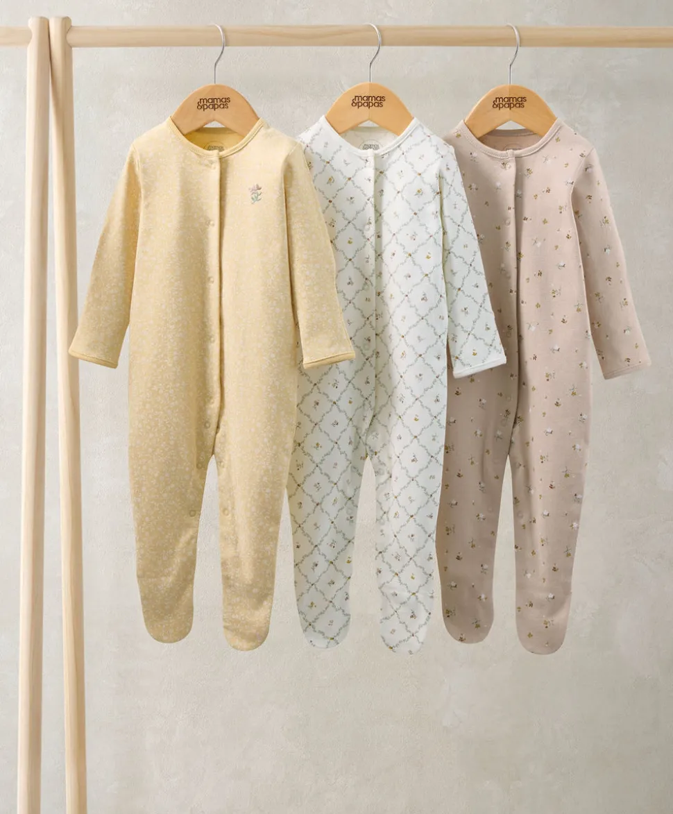 Heritage Floral Sleepsuits (Pack of 3)