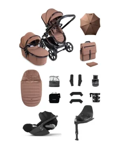 iCandy Peach 8 Complete Bundle with Cybex Cloud T i-Size Rotating Baby Car Seat - Coco