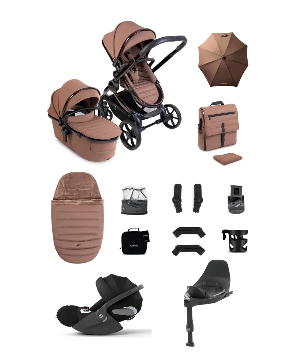 iCandy Peach 8 Complete Bundle with Cybex Cloud T i-Size Rotating Baby Car Seat - Coco
