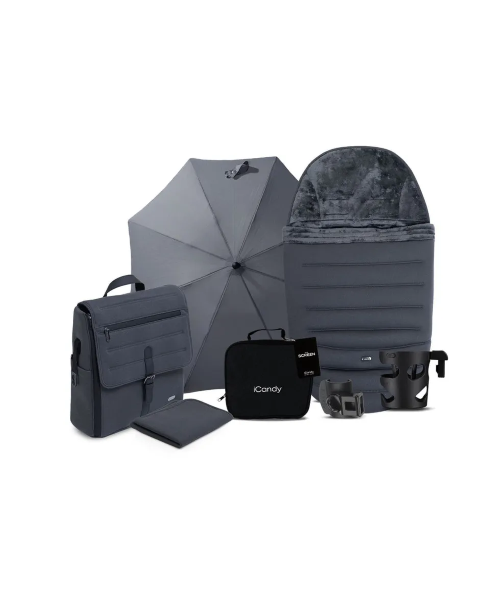 iCandy Peach 8 Complete Bundle with Maxi-Cosi Pebble 360 Pro2 Car Seat - Grey