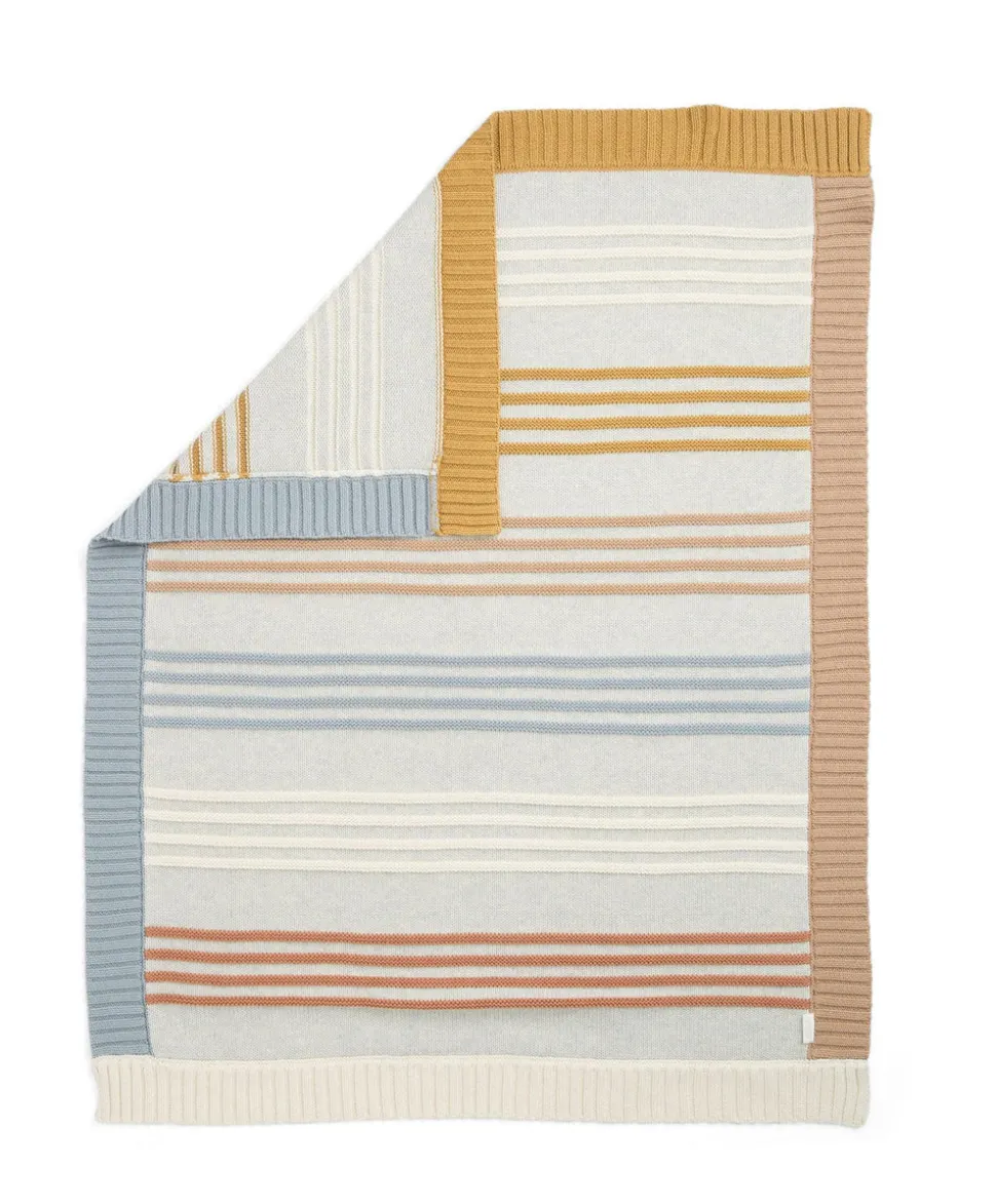 Knitted Blanket - Multi Colour Striped