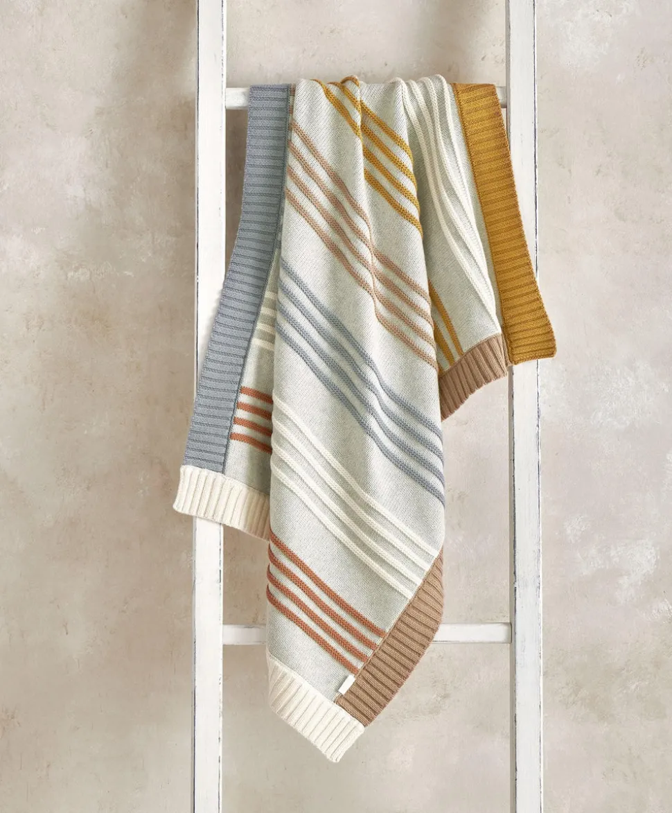 Knitted Blanket - Multi Colour Striped