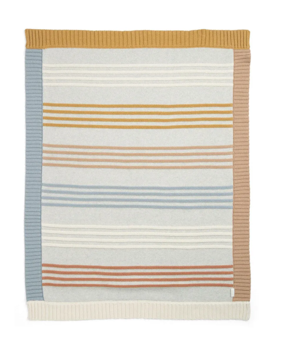 Knitted Blanket - Multi Colour Striped