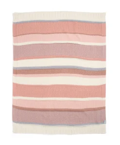 Knitted Blanket - Pink Block