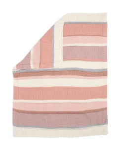 Knitted Blanket - Pink Block