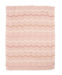 Knitted Blanket - Pink Wave