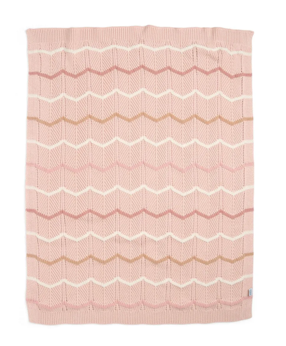 Knitted Blanket - Pink Wave