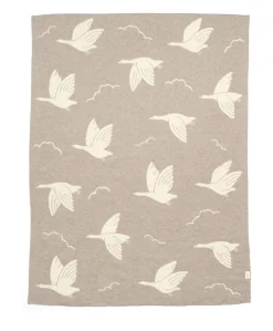 Knitted Blanket - Welcome to the World Duckling - Mocha