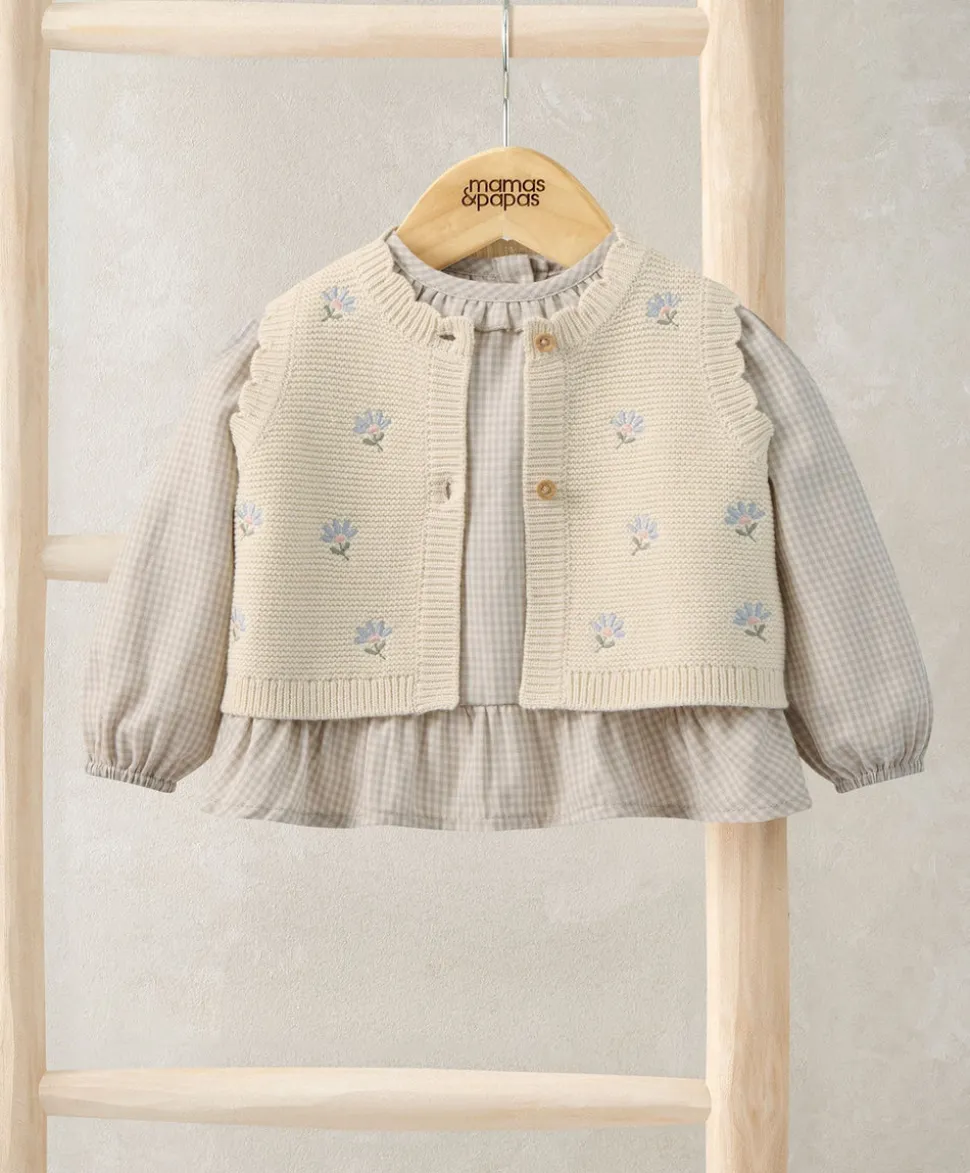 Knitted Girls Waistcoat & Top Set